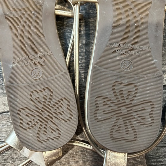 Gold Gladiator Lace Up Sandals (Vegan Leather) - Picture 6 of 9